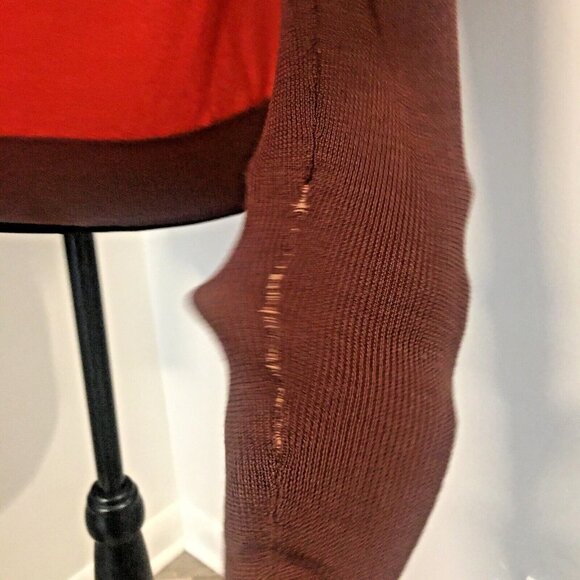 TWINKLE BY WENLAN Brown/Purple/Red Cropped Argyle Wool French Bulldog Sweater SM - Picture 8 of 8